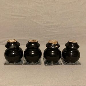 4 Round Wood Furniture Leg Risers 4” Tall screw on Black